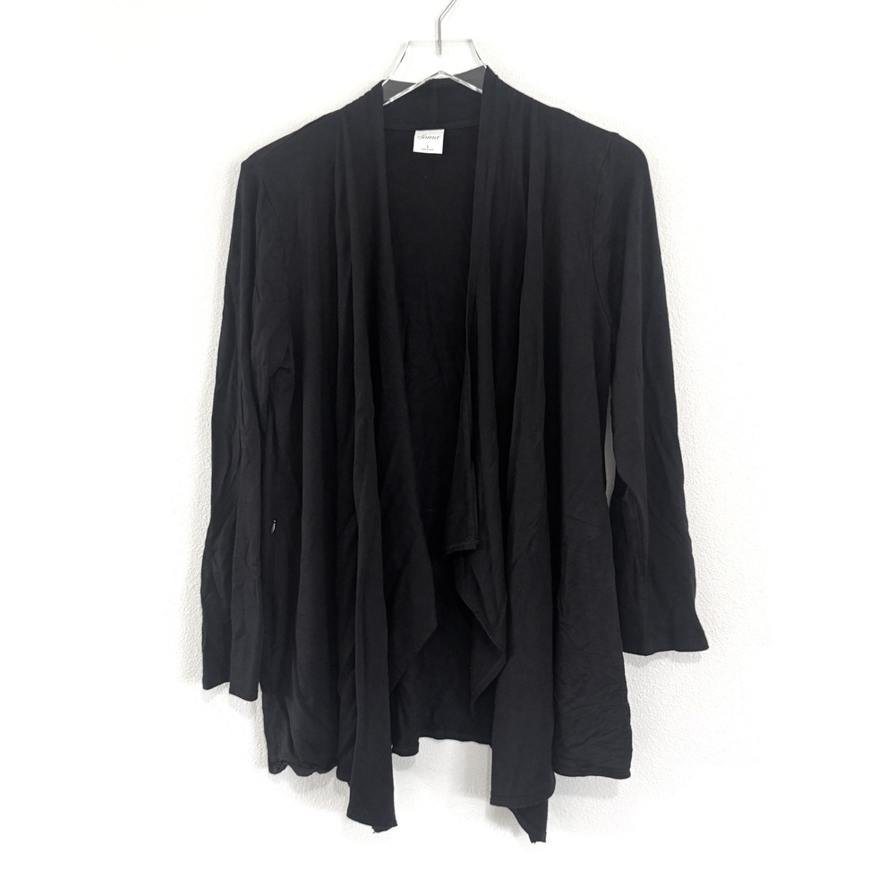 Soma | Black Draped Cardigan Open Front Sweater